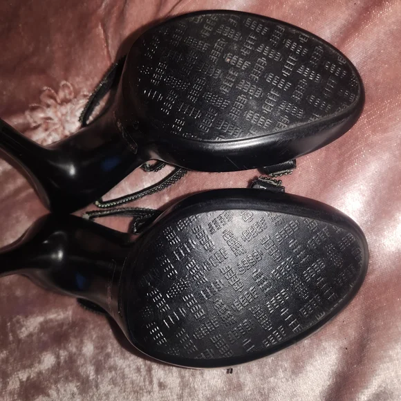 Comtesa rhinestones Elegant Black Mules with Moderate Heel 6M - Picture 5 of 12